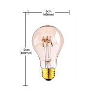 Couleur ambrée 2200K ST45 S14S LED Spiral Filament Light 3W ST45 Dimmable LED Lamp