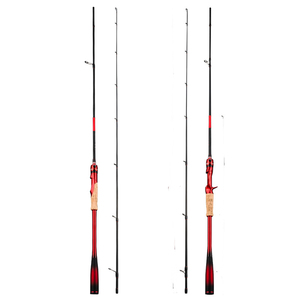Fabricante al por mayor 30T carbono rojo y negro color señuelo caña poste 1,8/2,1/2,3 M surf Spinning y caña de fundición para agua salada - Product Image 5
