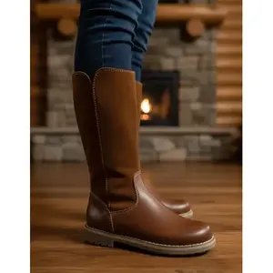 Bottines en cuir pour filles avec motif de chaton - Product Image 1