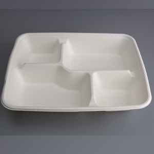 <span class=keywords><strong>Plateau</strong></span> <span class=keywords><strong>repas</strong></span> 3 compartiments vaisselle compostable alimentaire bagasse canne à sucre boîte à lunch jetable avec couvercle - Product Image 5