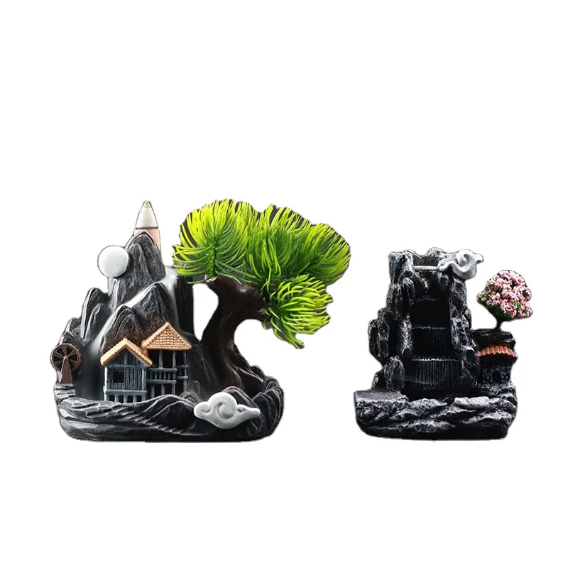 逆流サンダルウッド香炉アロマセラピータワー中国デザイン樹脂アートワーク工芸品瞑想ヨガアクセサリーギフト