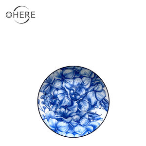 Assiette <span class=keywords><strong>de</strong></span> table en forme <span class=keywords><strong>de</strong></span> fleur bleue, 1 pièce, bord doré anglais, <span class=keywords><strong>de</strong></span> haute qualité, service <span class=keywords><strong>de</strong></span> table en porcelaine, fête en famille, assiette à pâtes <span class=keywords><strong>de</strong></span> mariage, nouvelle collection - Product Image 5
