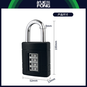 Yuefeng Combination Padlock Zinc Alloy 4 Digit Black Rectangular Home Security <b>Lock</b> - Product Image 3
