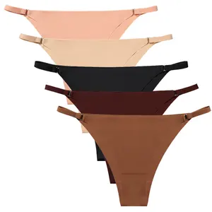 Wholesale Ladies Brown Seamless Panties Lingerie Women Breathable Low Waist Seamless Briefs Underwear Tanga Bikini