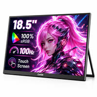 Moniteur portable OEM ODM 18,5 pouces tactile, 100Hz FHD IPS, fin 15 mm, avec support métallique et haut-parleur intégré, pour bureau et gaming, compatible ordinateur portable