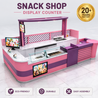 Kiosque à crème glacée 3D personnalisé en contreplaqué, comptoir de bar à jus, café, bubble tea, stand alimentaire pour centre commercial