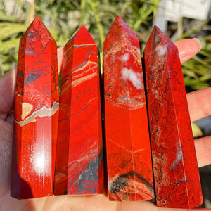 Venta al por mayor: Torre de cristal de jaspe rojo pulido de alta calidad, espécimen mineral, colección, varita de cristal curativa - Product Image 4