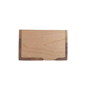 Boîte en bois exquise en érable noyer pour hommes et femmes, support en bois massif pour affaires, boîte de rangement de bureau pour cartes de visite - Product Image 1