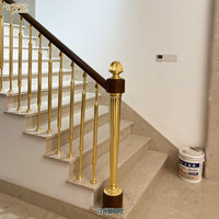Balustrades en laiton Carola de style minimaliste moderne, montées au sol, finition noir/or A/laiton antique, hauteur 950 mm
