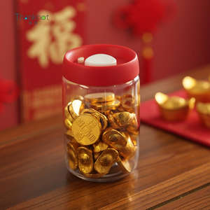 Bouteilles de stockage empilables en plastique transparent décoratives, réutilisables, sans BPA, pour café, congélateur, conservation de la fraîcheur - Product Image 3