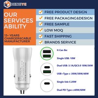 Chargeur de voiture d'usine Pd20w Allume-cigare 38W Charge rapide 12v 24v USB C automatique 38w Chargeur de voiture 2 ports Adaptateur d'alimentation de voiture