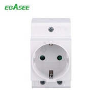 Prise électrique Allemagne type 250V AC rail din prise 2P + E 16A prise modulaire