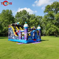 Brincolín Inflable de PVC Tianhong de 7x4m, Parque de Atracciones Gigante con Temática Espacial Interior, Astronauta, Nave Espacial, Cohete, Capacidad para 10 Personas