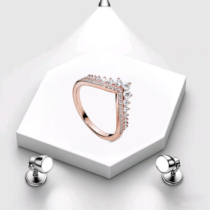Bague de la Roue du Destin en forme de cœur rose plaquée or rose haut de gamme en gros, bague de souhait en os de marguerite pour femme, bijoux de haute qualité - Product Image 4