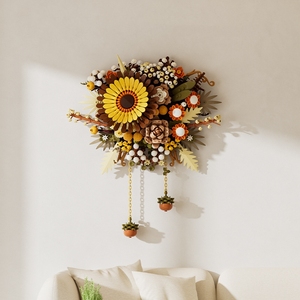 JK2511 松ぼっくりローズ ウォールハンギング フラワーアレンジメント クリエイティブデコレーション 組み立てブロック プラスチックおもちゃ 女の子 男の子向けギフト - Product Image 3