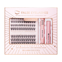 Kit de faux cils style européen et américain pour e-commerce transfrontalier – Épais, aspect naturel, 3D stéréo, fibres synthétiques, DIY