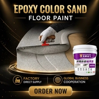 Peinture de sol en sable coloré époxy pour usage intérieur, revêtement de sol durable sans joint pour salle d'exposition