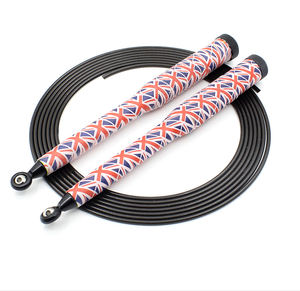 十字健身专业彩色涂层钢丝可调迷彩铝长柄跳绳 - Product Image 4