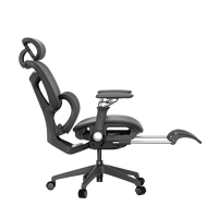 Fauteuil de bureau ergonomique exécutif moderne pivotant avec accoudoirs 5D, entièrement en mesh, inclinable et appuie-tête réglable