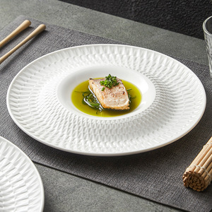 Assiette en céramique jetable de luxe nordique, écologique, blanche, ronde, pour mariage, steak, pâtes - Product Image 1