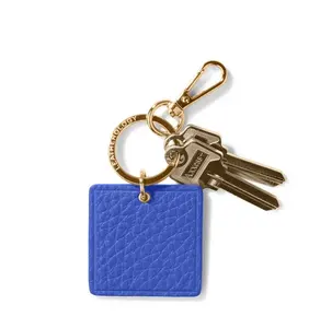 Porte-clés porte-clés Logo carré en caoutchouc souple porte-clés en métal ébauches en forme de rectangle pour cadeau d'affaires promotionnel