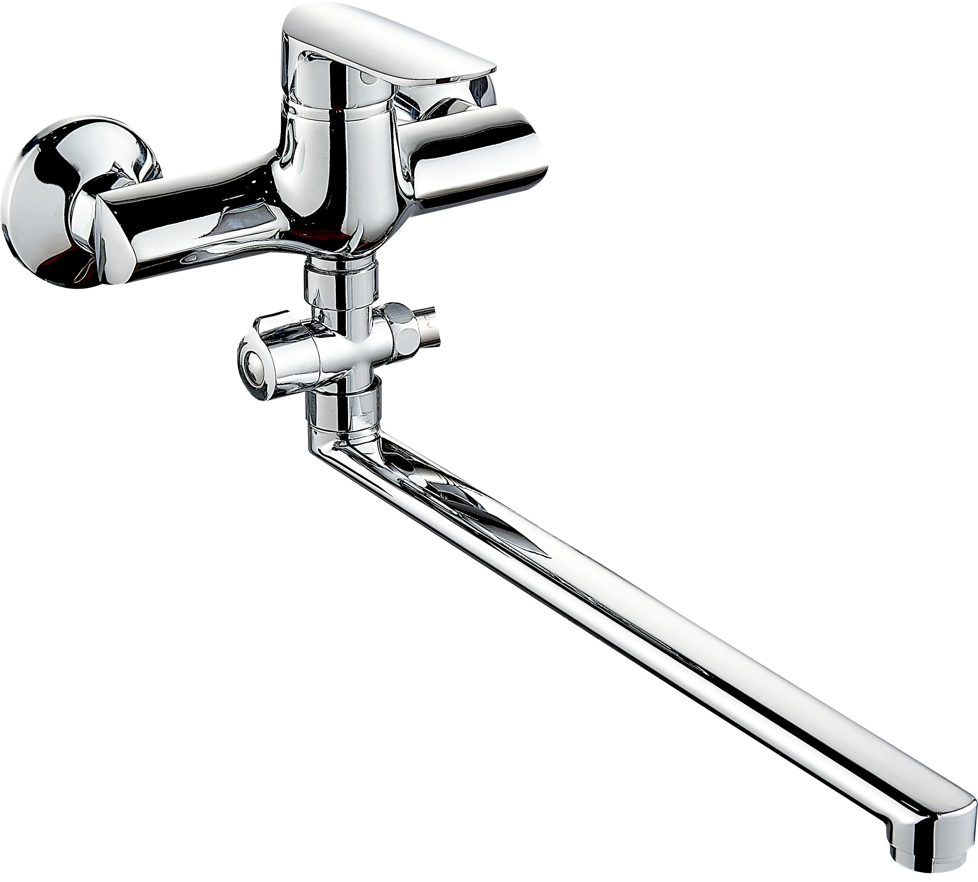 (OB8274-5F-BL115A)Single Handle wall mounted modern long brass brass bath & shower faucets