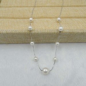925 <strong>Silver</strong> <strong>Pearl</strong> Classic <strong>Necklace</strong> for Girls or Women 7-10 mm Real Freshwater Nature <strong>Pearl</strong> <strong>Necklace</strong> Designs - Product Image 5