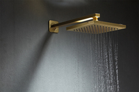 Pommeau de douche pluie or brossé moderne et élégant avec Installation cachée robinet thermothermique pour votre salle de bain