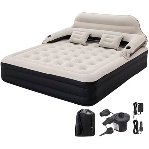In Stock Customizable High Comfort Blow-up Mattress Inflatable Air <b>Sofa</b> <b>Bed</b> with Pump Headrest Foldable for Outdoor Camping - Product Image 1