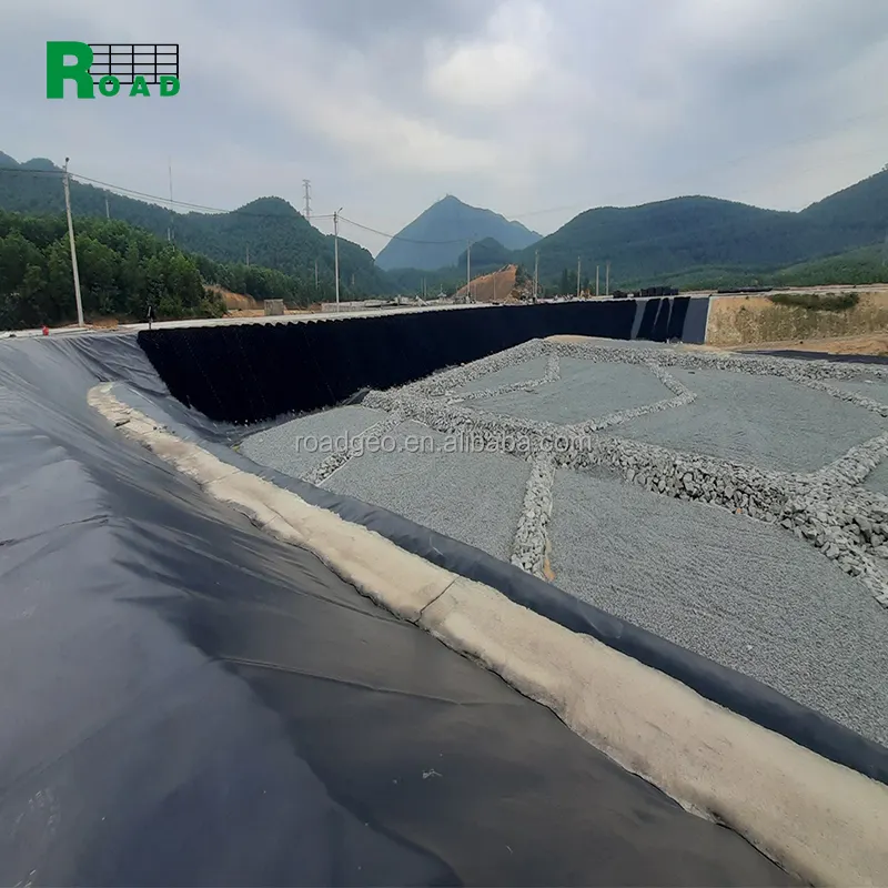 0.2-3.0 มม.HDPE Geomembrane บ่อซับ 1.5 มม.บ่อปลาแผ่นกุ้งฟาร์มบ่อเก็บของถังกันน้ํา