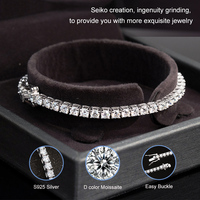 Bracelet Moissanite Goldleaf Jewelry en promotion, breloque Moissanite 3-5mm couleur D VVS, chaîne tennis en argent 925 pour homme