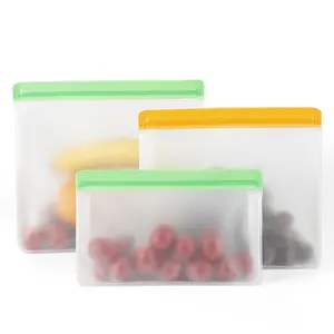 무료 샘플 저렴한 가격 재고 PEVA 투명 실리콘 포장 가방 식품 보관 가방