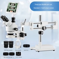 Microscopio de doble brazo Microscopio con zoom estéreo de Soporte universal para práctica quirúrgica