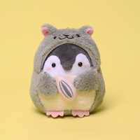 Peluche personnalisée OEM Hamster Pingouin Anime Porte-clés, super douce, rembourrage en coton PP, jouet réconfortant pour enfants, peluches brodées 4u