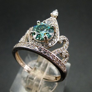 1.42ct Belle Moissanite Monili <span class=keywords><strong>Della</strong></span> Pietra Preziosa 925 Sterling Silver Verde Anello di Moissanite/Moissanite Anello <span class=keywords><strong>Corona</strong></span>/moissanite del diamante gioiello - Product Image 4