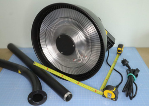 2000W or 3000W Free Standing Electric Infrared <strong>Heater</strong> with Remote Control Waterproof &amp; Lighting Halogen Heating Element - Product Image 6