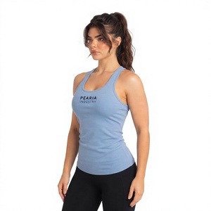 <b>Women</b> Ribbed Tank <b>Top</b> Custom Sleeveless Fitness <b>Vest</b> Breathable Gym Workout Casual <b>Top</b> - Product Image 2