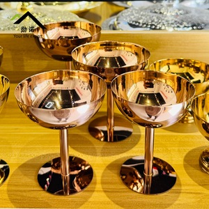 Gobelets à vin en acier inoxydable 304 couleur or <span class=keywords><strong>rose</strong></span>, coupes <span class=keywords><strong>de</strong></span> luxe pour mariage, flûtes à champagne haut <span class=keywords><strong>de</strong></span> gamme, gravure personnalisée - Product Image 3