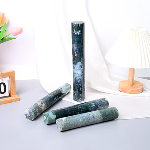 Nouvelles baguettes de cristal pointues en gros, grande taille, en agate mousse, pour la guérison et la décoration - Product Image 2