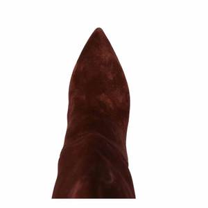 Botines de <span class=keywords><strong>mujer</strong></span> Botas de tacón alto de lujo Botas de <span class=keywords><strong>mujer</strong></span> de punta estrecha de gamuza marrón Skinny Botines de personalización de alta calidad - Product Image 3