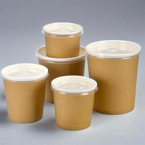 ชามกระดาษทรงสี่เหลี่ยมผืนผ้าแบบใช้แล้วทิ้งขนาด500มล. 650มล. 750มล. 1000มล. ย่อยสลายได้ - Product Image 3