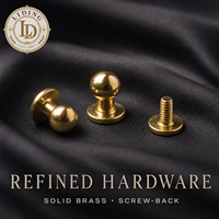Clous à tête ronde en laiton massif à visser, rivets moine à tête sphérique pour vêtements, chaussures, ceintures, sacs 5-10mm – Vente en gros