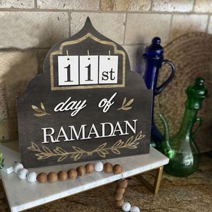 Calendrier de l'Avent en bois du fabricant pour décorations du Ramadan, calendrier de compte à rebours pour le festival musulman, EID Mubarak, livraison directe - Product Image 2