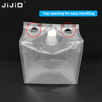 Sac aseptique JIJID 20L, sac en boîte avec fermeture à anneau, adapté à une utilisation en extérieur, pour l'emballage de boissons liquides et d'eau.