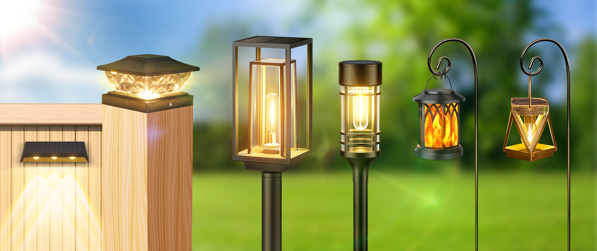 thumbnail image 2 of 2Pack4Pack Solar Outdoor Lights Solar Hanging Lantern With Flickering Flame Waterproof Solar Powered Landscape Garden Lights 2 of 10