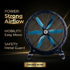 Ventilador Industrial Móvil Sin Necesidad <span class=keywords><strong>de</strong></span> Instalación, Motor PMSM, Ahorro <span class=keywords><strong>de</strong></span> Energía, Ventilador Portátil para Fábrica y Almacén - Product Image 3