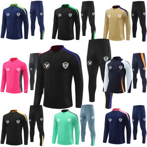 2024年 2025年 メンズ サッカー トラックスーツ セット 最新クラブ フットボール ジャージ 長袖 トレーニングウェア 通気性 タイロゴ付き - Product Image 2