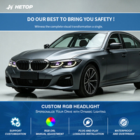 Phares HETOP G20 2020-2022 Style RGB OSS Personnalisation Spéciale Lentille Quatre Couleurs Quatre Feux de Proche Huit Feux de Loi Lointains DRL LED Uniques pour BMW