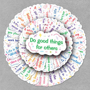 50 Autocollants inspirants en anglais avec des phrases positives, des slogans textuels, pour journal, téléphone, ordinateur, décoration imperméable - Product Image 1