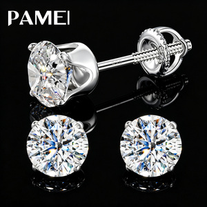 <span class=keywords><strong>Orecchini</strong></span> a lobo solitari a forma di rosa in argento sterling 925 placcato oro <span class=keywords><strong>bianco</strong></span> di lusso con diamante Moissanite VVS coltivato in laboratorio e certificato GRA - Product Image 1
